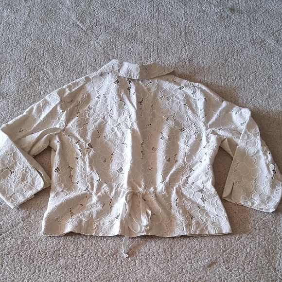 CAbi White Floral Lace Button Down Shirt - Picture 7 of 7